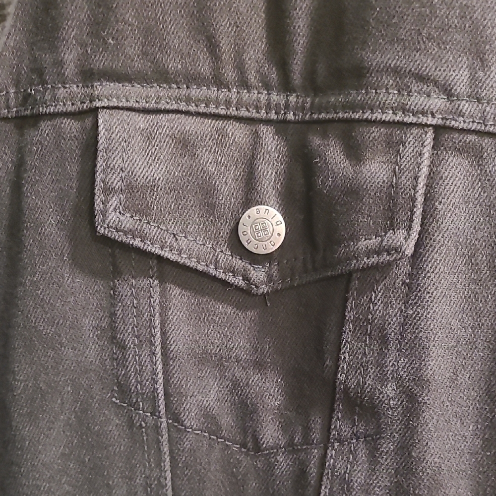 Mens Black Denim Jacket with Sherpa Lining - Picture 4 of 6